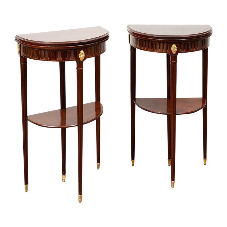 Pair of antique game tables, France, 19th century.