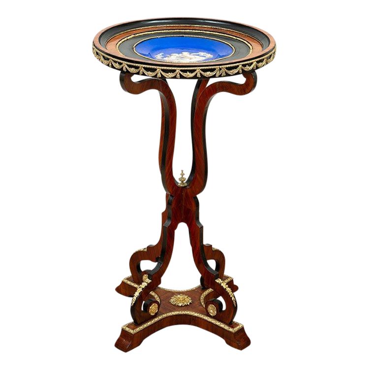 Antique Napoleon III wooden coffee table, France, 19th century.