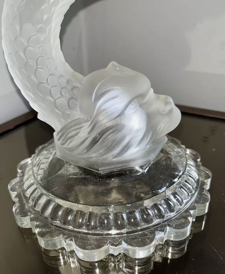 BACCARAT ( attributed to ) Candelabra or large dolphin candelabra with 3 arms of light