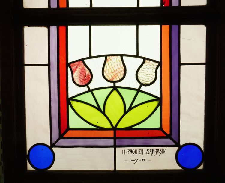 Stained glass - Stained glass - Composition with tulips