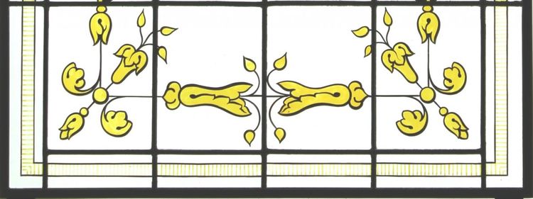 Stained glass - Stained glass windows - Stylized plant decoration