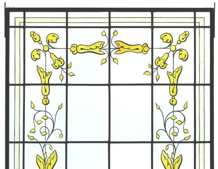 Stained glass - Stained glass windows - Stylized plant decoration