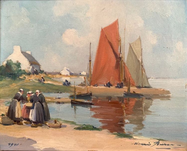 Henri Buron (1880 - 1969) - Olio su tavola