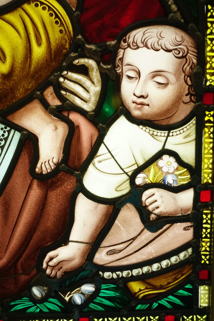 Vitrail - Stained glass - Family in the park