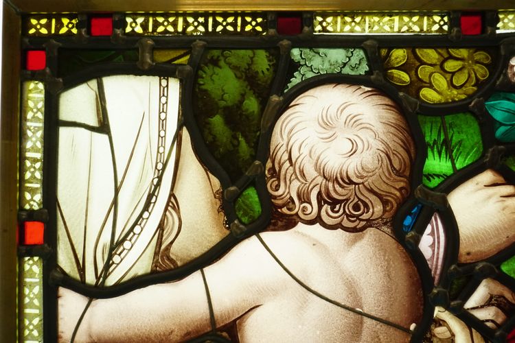 Vitrail - Stained glass - Family in the park
