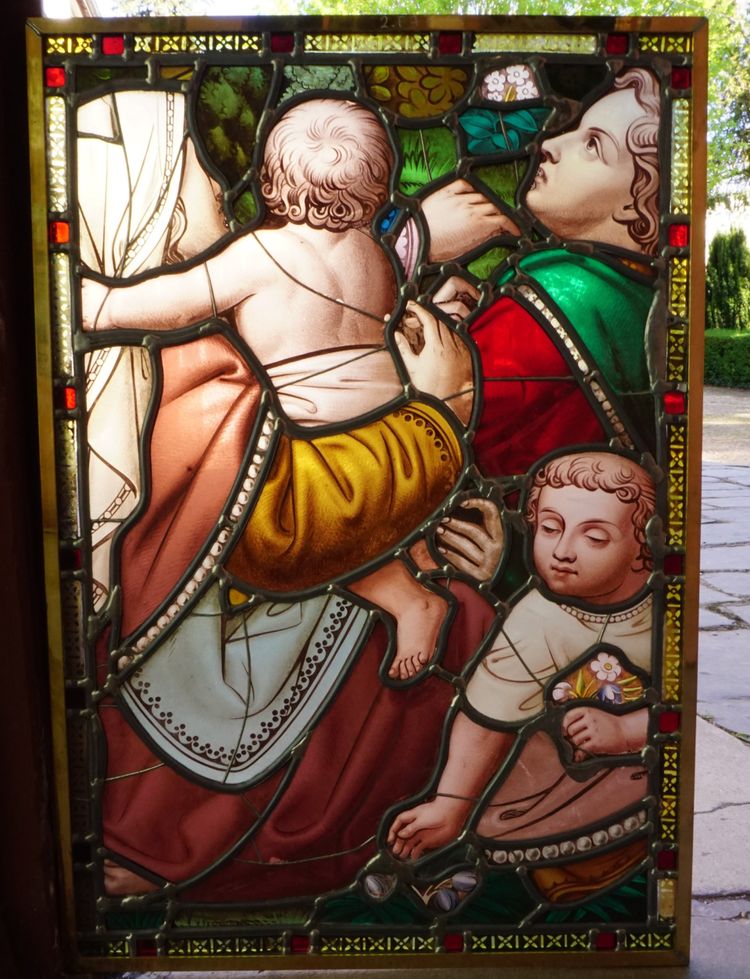 Vitrail - Stained glass - Family in the park