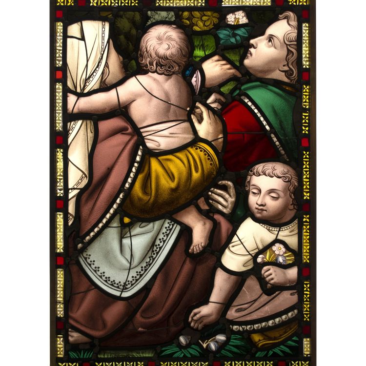 Vitrail - Stained glass - Family in the park
