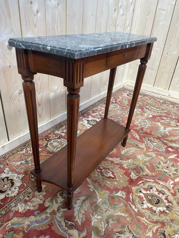 Gray marbled Louis XVI style console