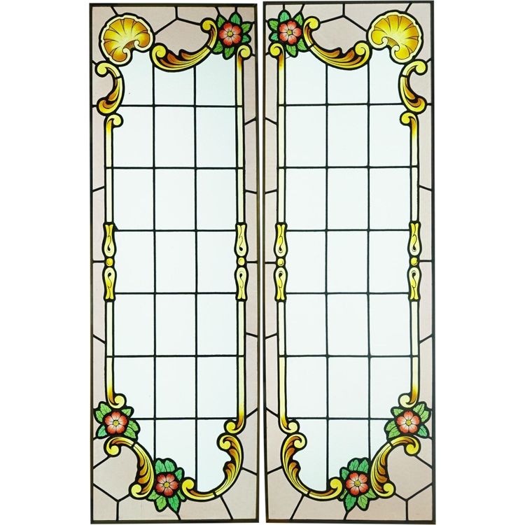 Stained glass - Stained glass windows - Red flower decoration