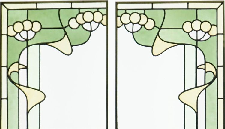 Stained glass - Stained glass windows - Art Nouveau composition