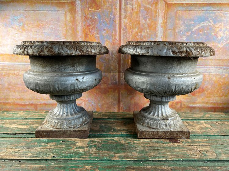 Pair of Medici Vases in Cast Iron, planter - Elegance of the 19th century