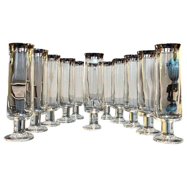 Crystal Champagne Flutes - Vintage 1970s Glassware Set