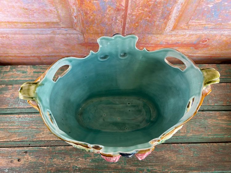 Pair of Barbotine Planters - Faïencerie d'Onnaing - Late 19th century