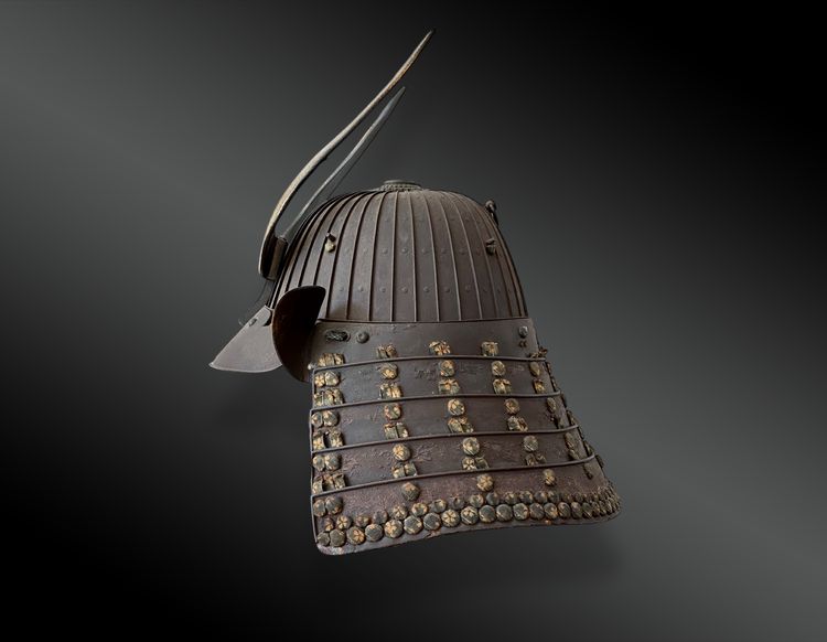 KABUTO war helmet set with mempo and maedate Japan - Edo period (1603-1868)
