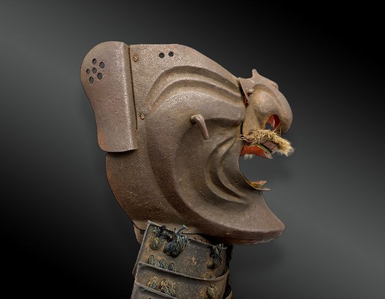 KABUTO war helmet set with mempo and maedate Japan - Edo period (1603-1868)