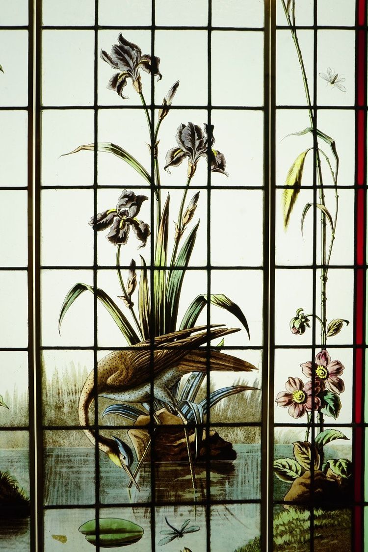 Vitrail - Vitraux - Hérons, Mésanges et Libellules