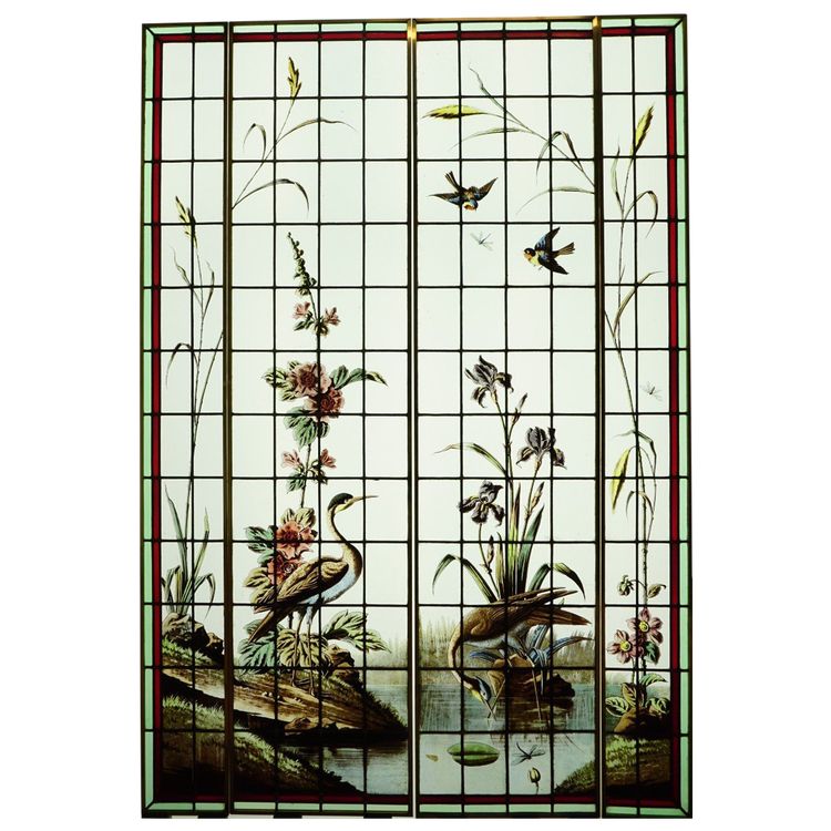 Vitrail - Vitraux - Hérons, Mésanges et Libellules