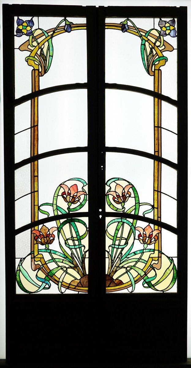 Stained glass - Stained glass windows - Art Nouveau Iris