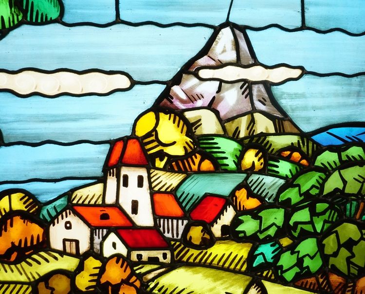 Stained Glass - Stained Glass Windows - Bucolic Fishing