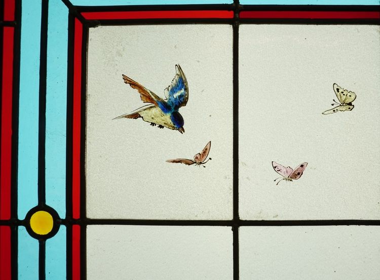 Stained glass - Stained glass windows - Vegetation with herons