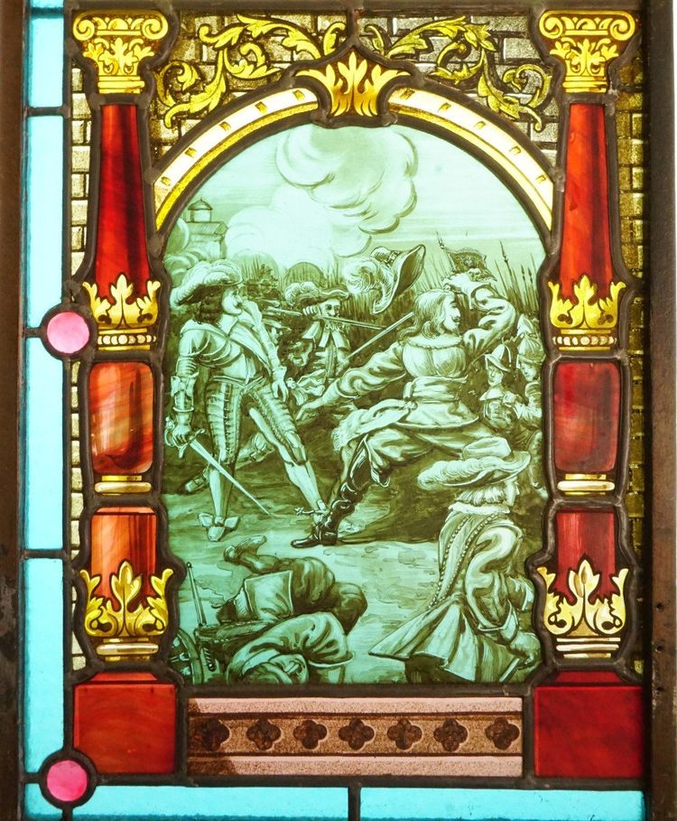 Stained glass - Stained glass windows - Couple in the spirit of the 17th century