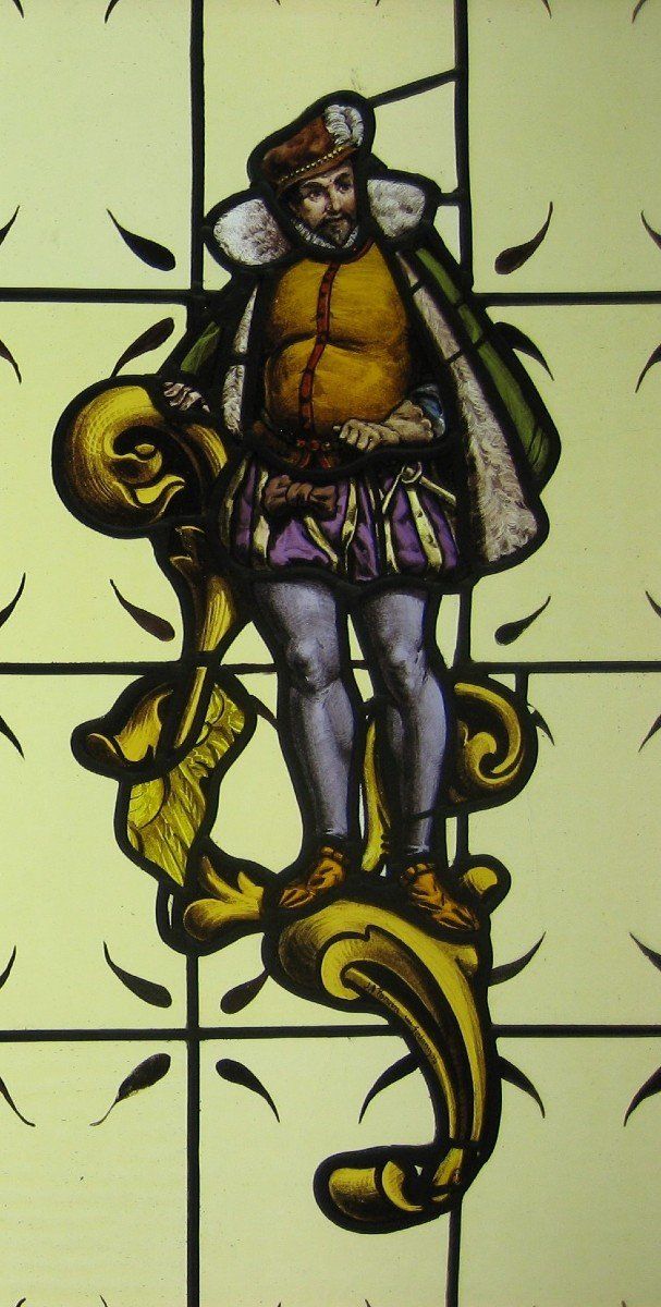 Stained glass - Stained glass windows - Renaissance style characters
