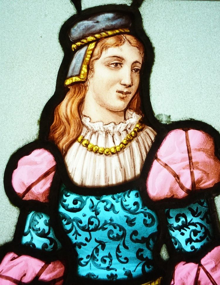 Stained glass - Stained glass windows - Couple in Gothic decor