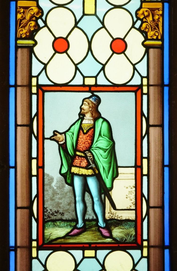 Stained glass - Stained glass windows - Couple in Gothic decor