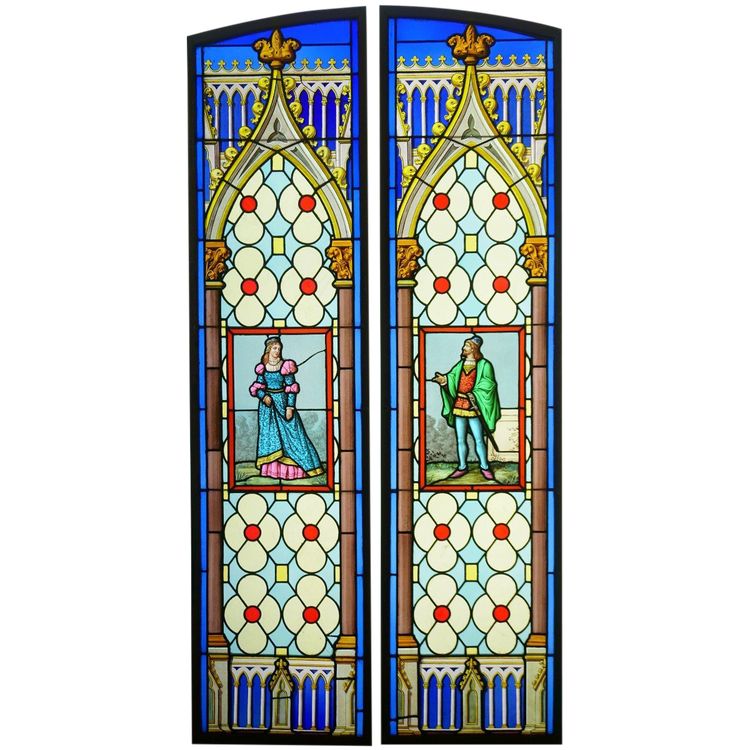 Stained glass - Stained glass windows - Couple in Gothic decor