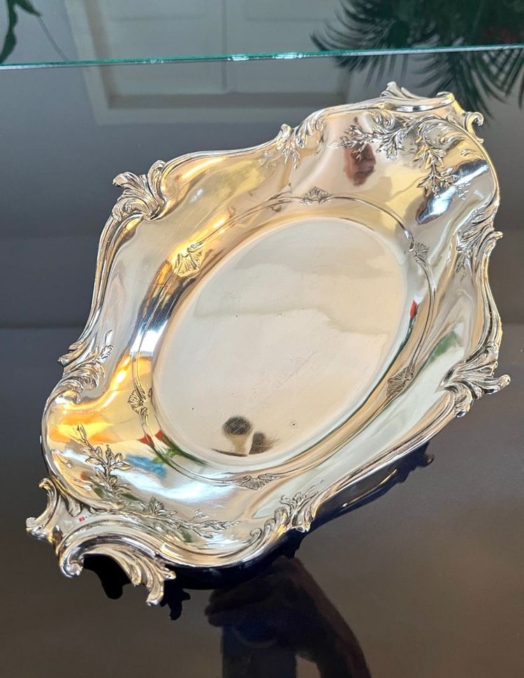 Corbeille à Pain En Métal Argenté Gallia Christofle - Rocaille Style Louis XV
