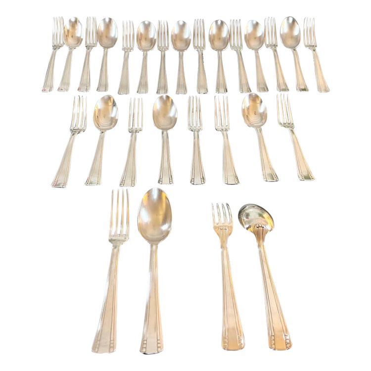 Art Deco White Metal Flatware - Goldsmith Roux Marquiand