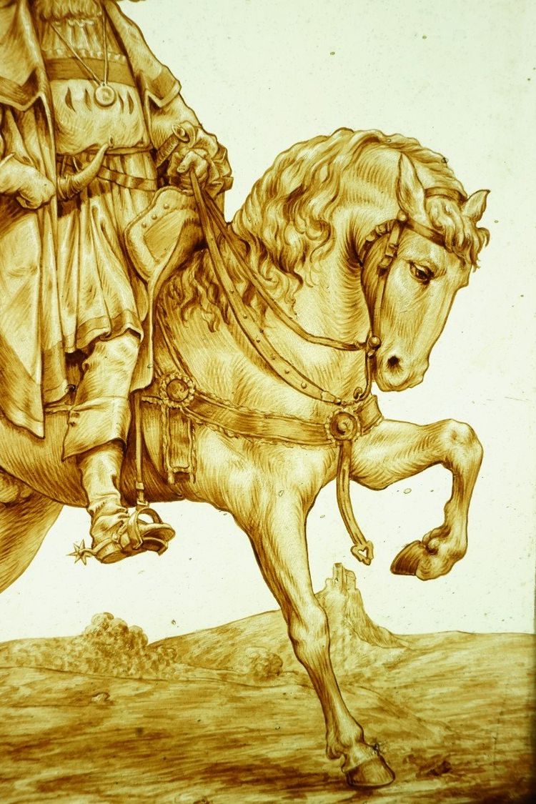 Stained glass - Stained glass windows - Emperor Maximilian on horseback