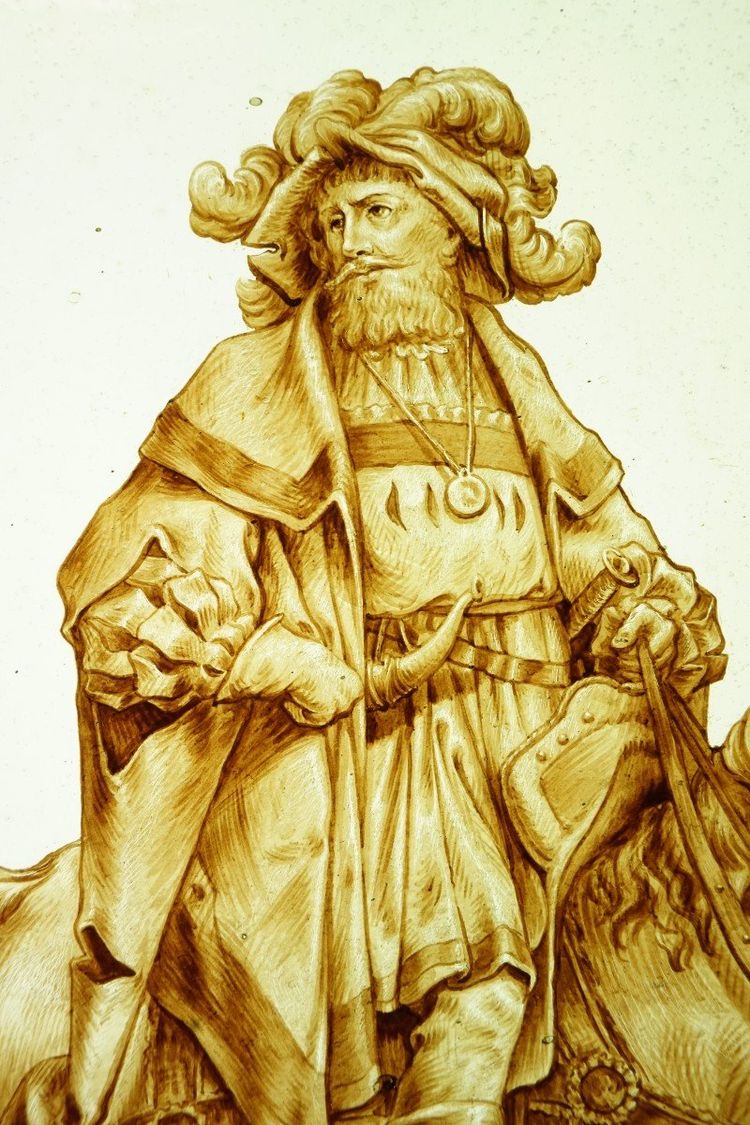 Stained glass - Stained glass windows - Emperor Maximilian on horseback