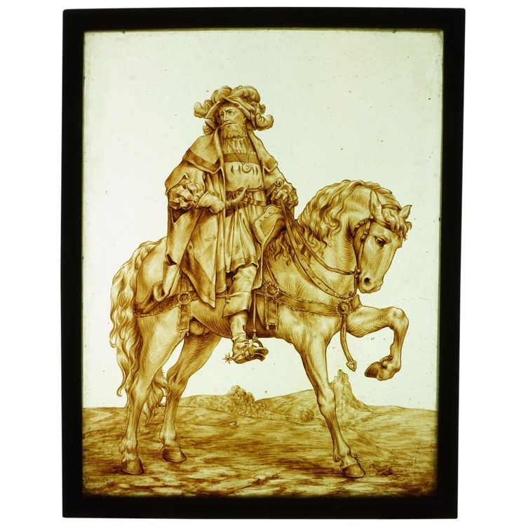 Stained glass - Stained glass windows - Emperor Maximilian on horseback