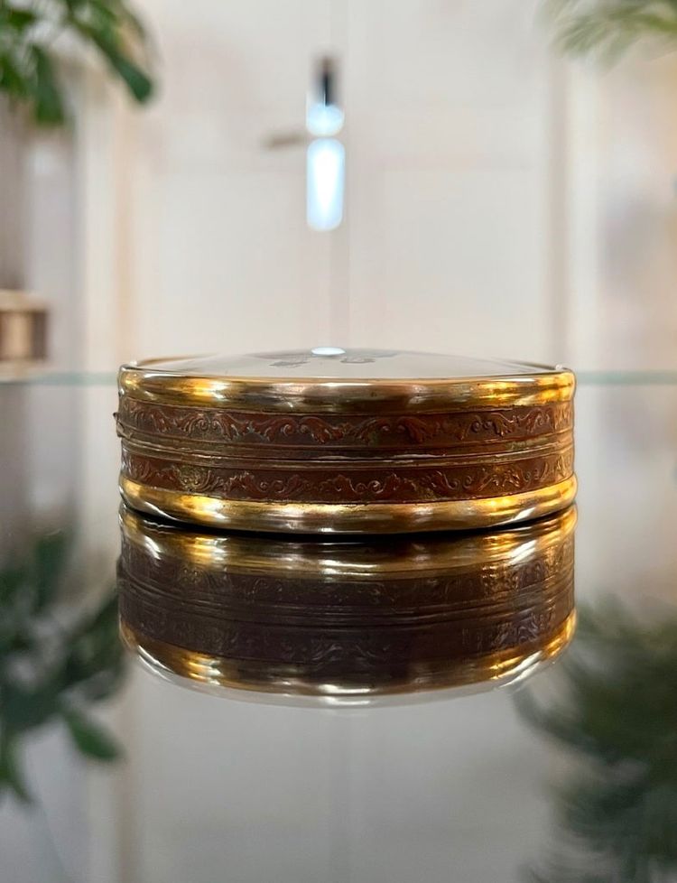 Boîte à Dragées Bonbons - Brass Painted Under Glass