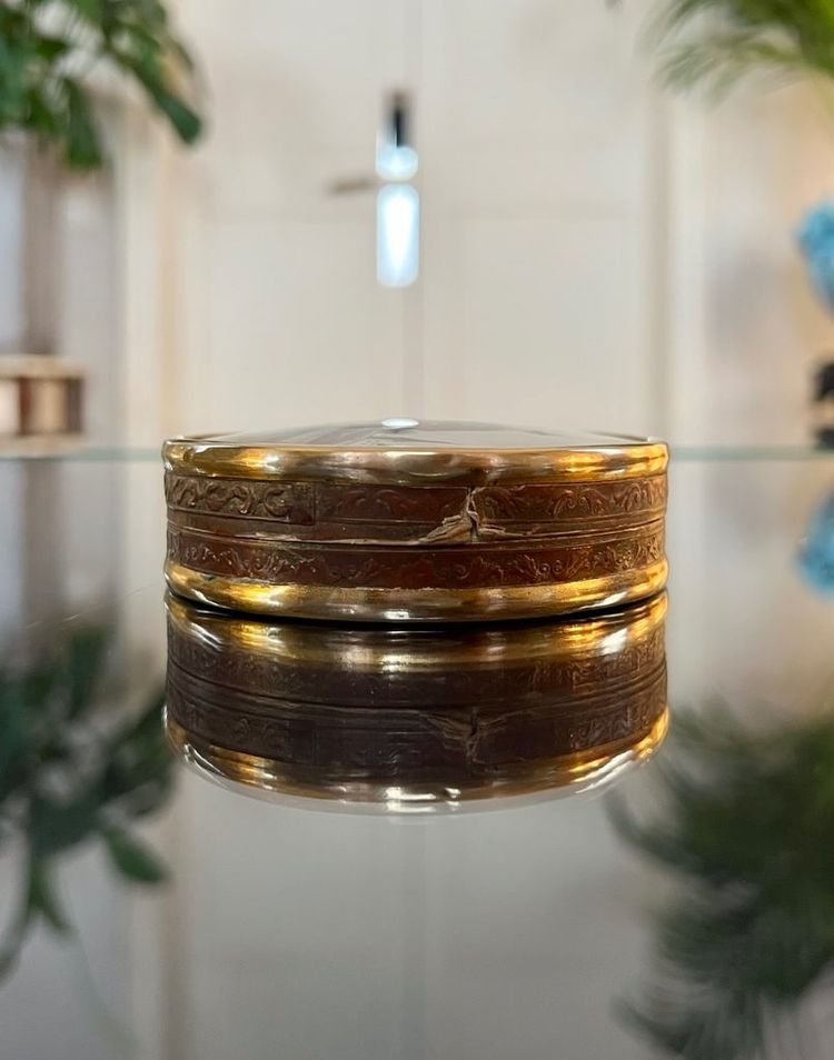 Boîte à Dragées Bonbons - Brass Painted Under Glass