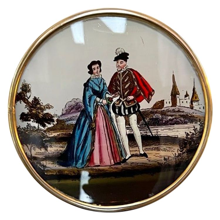 Boîte à Dragées Bonbons - Brass Painted Under Glass