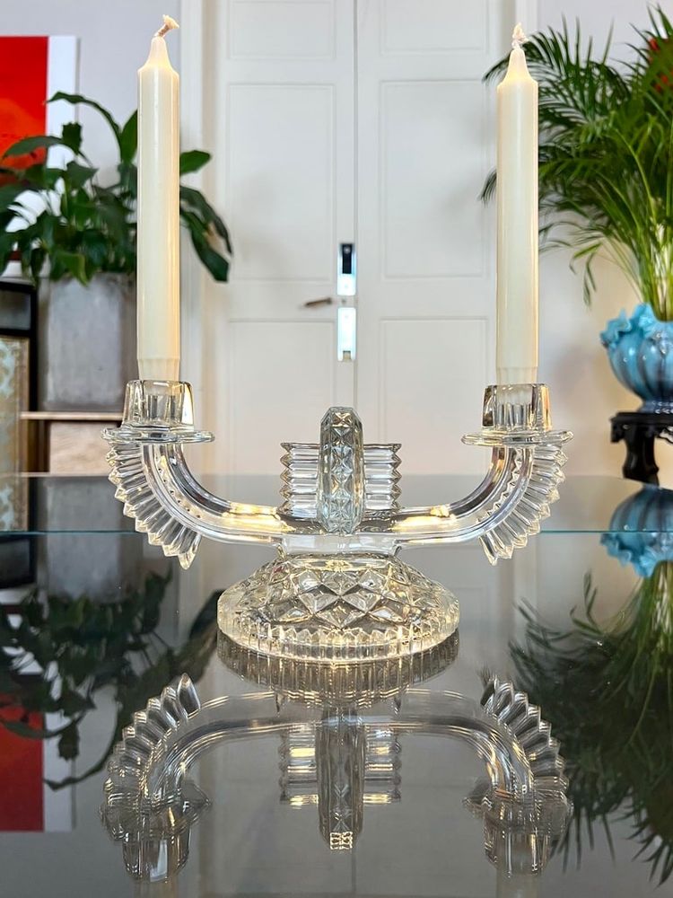 Glass candlestick - Art Déco