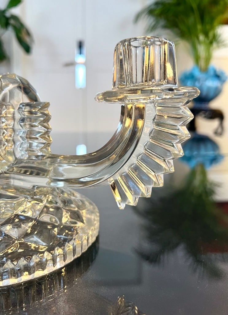 Glass candlestick - Art Déco