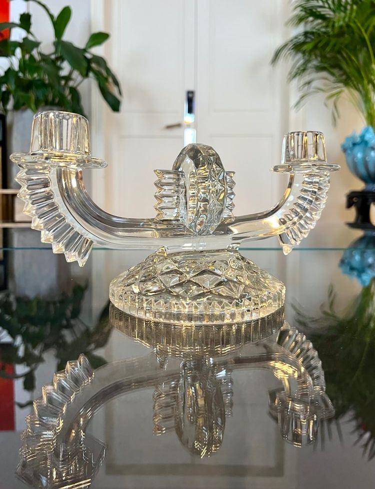 Glass candlestick - Art Déco