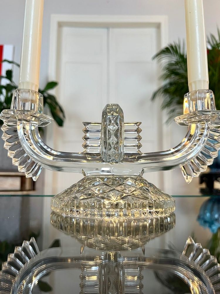 Glass candlestick - Art Déco
