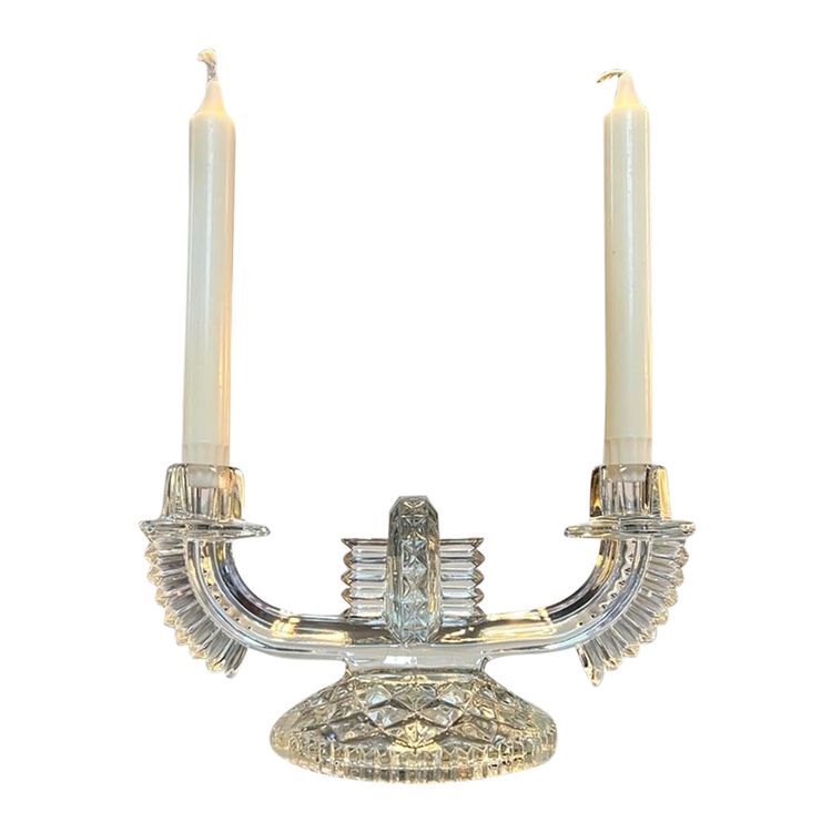 Glass candlestick - Art Déco