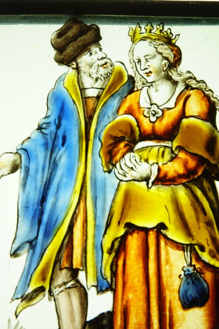 Stained glass - Stained glass windows - Medieval couple