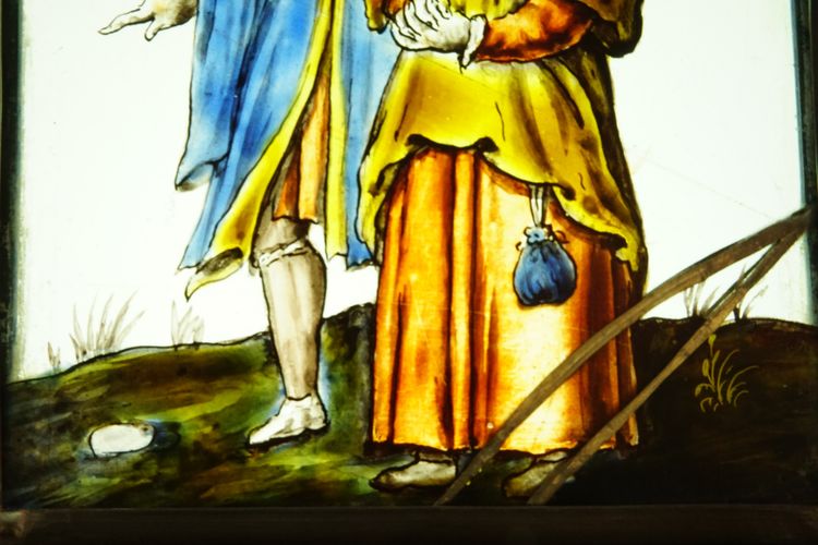 Stained glass - Stained glass windows - Medieval couple