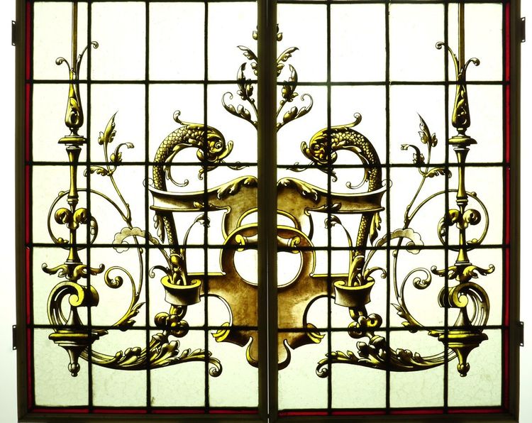 Stained glass - Stained glass windows - Renaissance couple
