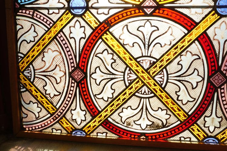 Stained Glass - Stained Glass Windows - Decoration on a Foliage Background