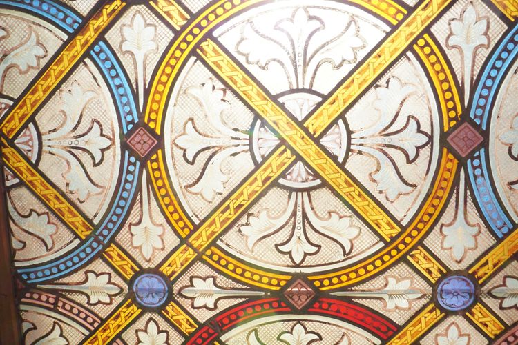 Stained Glass - Stained Glass Windows - Decoration on a Foliage Background
