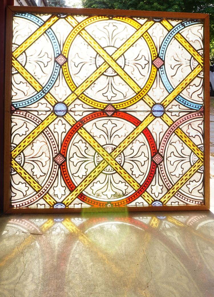 Stained Glass - Stained Glass Windows - Decoration on a Foliage Background