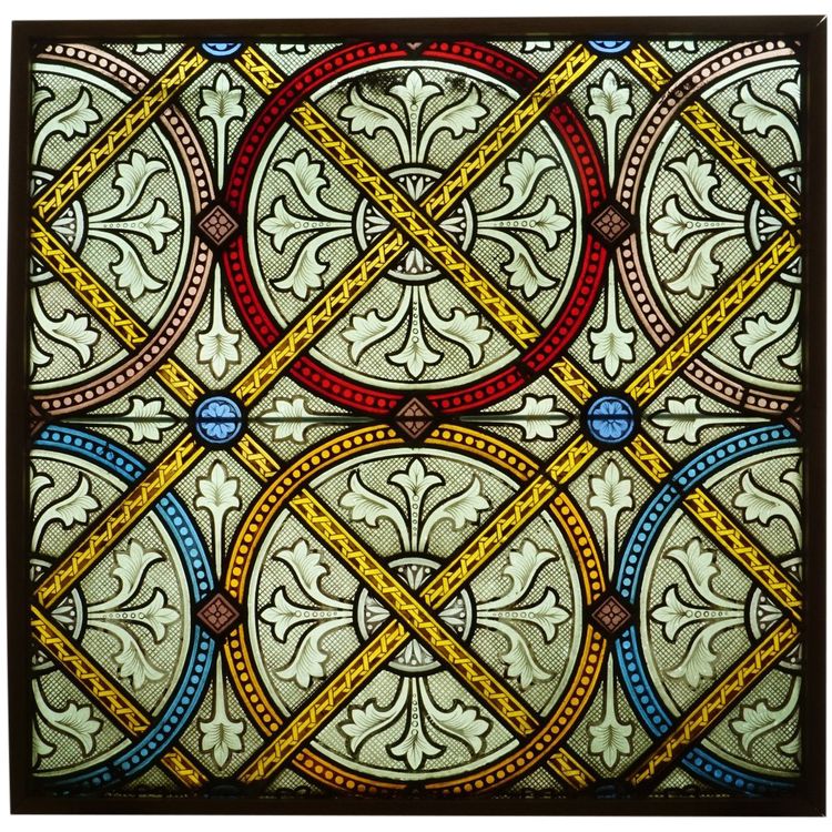 Stained Glass - Stained Glass Windows - Decoration on a Foliage Background