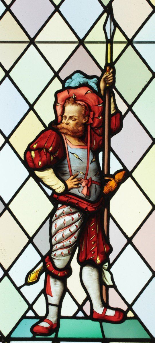 Stained glass - Stained glass windows - Mustached Lansquenet